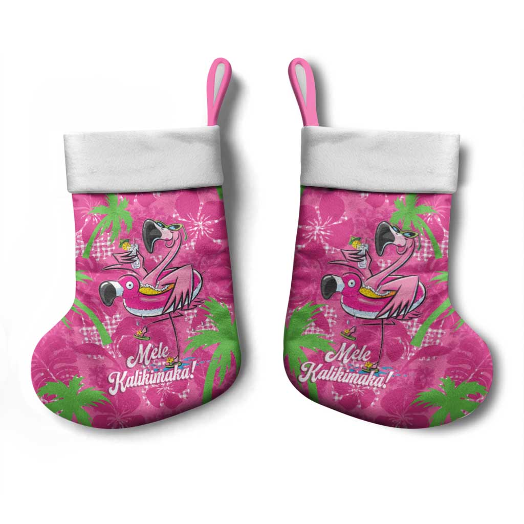 Aloha Hawaii Christmas Stocking Mele Kalikimaka Chill Flamingo Palaka Quilt Motifs - Polynesian Pride