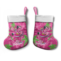 Aloha Hawaii Christmas Stocking Mele Kalikimaka Chill Flamingo Palaka Quilt Motifs - Polynesian Pride