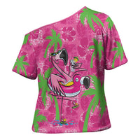 Aloha Hawaii Christmas Cross Shoulder Shirt Mele Kalikimaka Chill Flamingo Palaka Quilt Motifs LT14 - Polynesian Pride