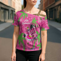 Aloha Hawaii Christmas Cross Shoulder Shirt Mele Kalikimaka Chill Flamingo Palaka Quilt Motifs LT14 - Polynesian Pride