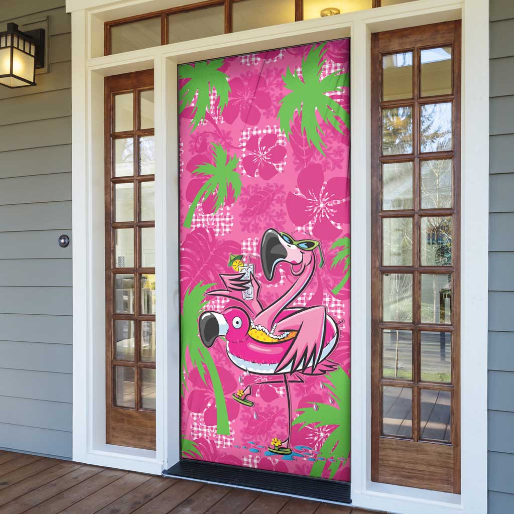 Aloha Hawaii Christmas Door Cover Mele Kalikimaka Chill Flamingo Palaka Quilt Motifs LT14 - Polynesian Pride