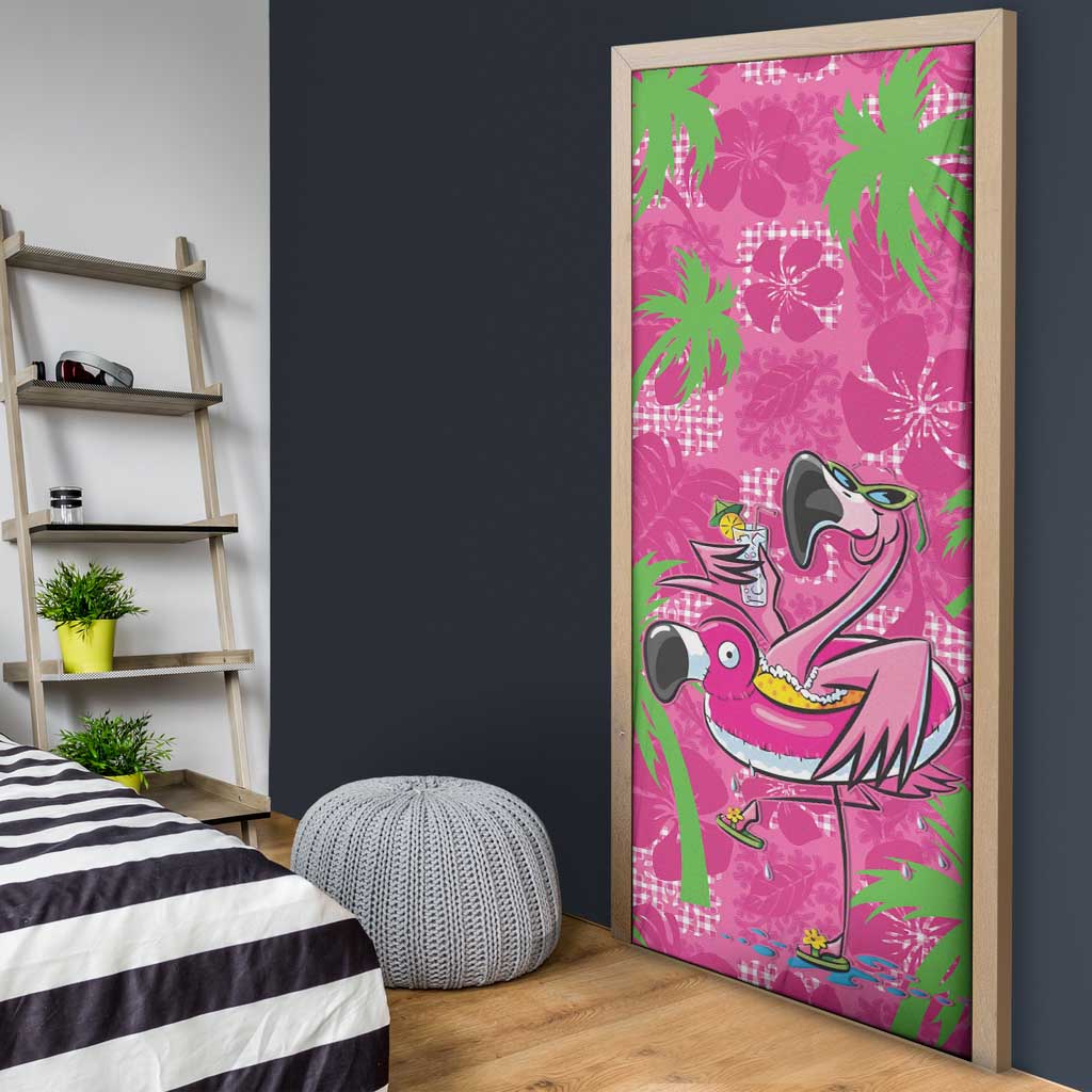 Aloha Hawaii Christmas Door Cover Mele Kalikimaka Chill Flamingo Palaka Quilt Motifs LT14 - Polynesian Pride
