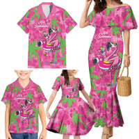 Aloha Hawaii Christmas Family Matching Mermaid Dress and Hawaiian Shirt Mele Kalikimaka Chill Flamingo Palaka Quilt Motifs LT14 - Polynesian Pride