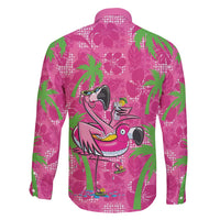 Aloha Hawaii Christmas Family Matching Off Shoulder Short Dress and Hawaiian Shirt Mele Kalikimaka Chill Flamingo Palaka Quilt Motifs LT14 - Polynesian Pride