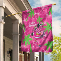 Aloha Hawaii Christmas Garden Flag Mele Kalikimaka Chill Flamingo Palaka Quilt Motifs - Polynesian Pride