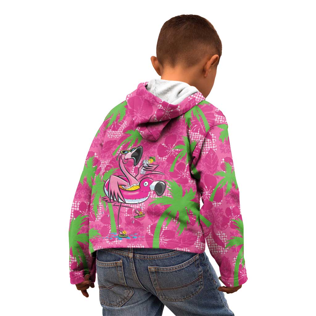 Aloha Hawaii Christmas Kid Hoodie Mele Kalikimaka Chill Flamingo Palaka Quilt Motifs LT14 - Polynesian Pride