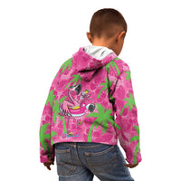 Aloha Hawaii Christmas Kid Hoodie Mele Kalikimaka Chill Flamingo Palaka Quilt Motifs LT14 - Polynesian Pride