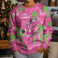 Aloha Hawaii Christmas Kid Ugly Christmas Sweater Mele Kalikimaka Chill Flamingo Palaka Quilt Motifs LT14 - Polynesian Pride