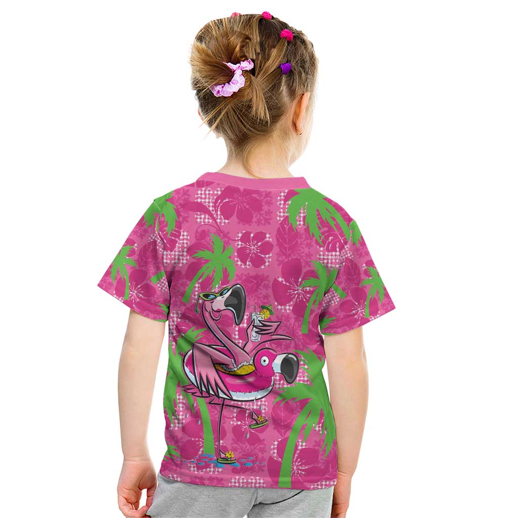 Aloha Hawaii Christmas Kid T Shirt Mele Kalikimaka Chill Flamingo Palaka Quilt Motifs LT14 - Polynesian Pride