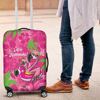 Aloha Hawaii Christmas Luggage Cover Mele Kalikimaka Chill Flamingo Palaka Quilt Motifs LT14 Pink - Polynesian Pride