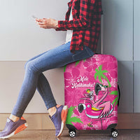 Aloha Hawaii Christmas Luggage Cover Mele Kalikimaka Chill Flamingo Palaka Quilt Motifs LT14 - Polynesian Pride