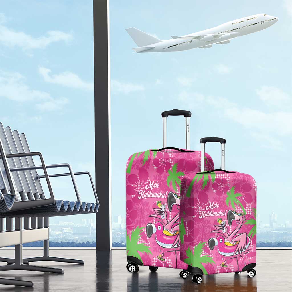 Aloha Hawaii Christmas Luggage Cover Mele Kalikimaka Chill Flamingo Palaka Quilt Motifs LT14 - Polynesian Pride