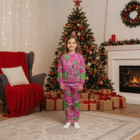 Aloha Hawaii Christmas Pajama Set Mele Kalikimaka Chill Flamingo Palaka Quilt Motifs - Polynesian Pride
