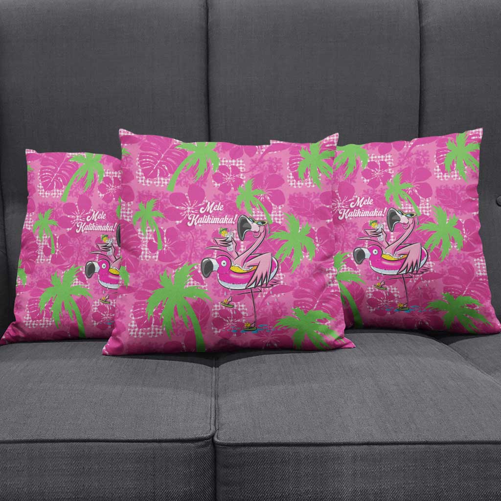 Aloha Hawaii Christmas Pillow Cover Mele Kalikimaka Chill Flamingo Palaka Quilt Motifs - Polynesian Pride