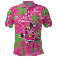 Aloha Hawaii Christmas Polo Shirt Mele Kalikimaka Chill Flamingo Palaka Quilt Motifs LT14 Pink - Polynesian Pride