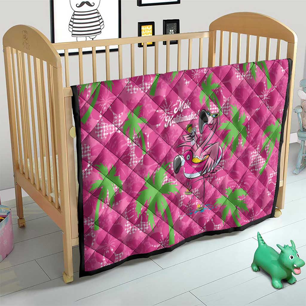 Aloha Hawaii Christmas Quilt Mele Kalikimaka Chill Flamingo Palaka Quilt Motifs - Polynesian Pride