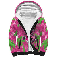Aloha Hawaii Christmas Sherpa Hoodie Mele Kalikimaka Chill Flamingo Palaka Quilt Motifs LT14 Unisex Pink - Polynesian Pride
