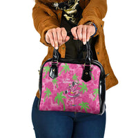 Aloha Hawaii Christmas Shoulder Handbag Mele Kalikimaka Chill Flamingo Palaka Quilt Motifs - Polynesian Pride