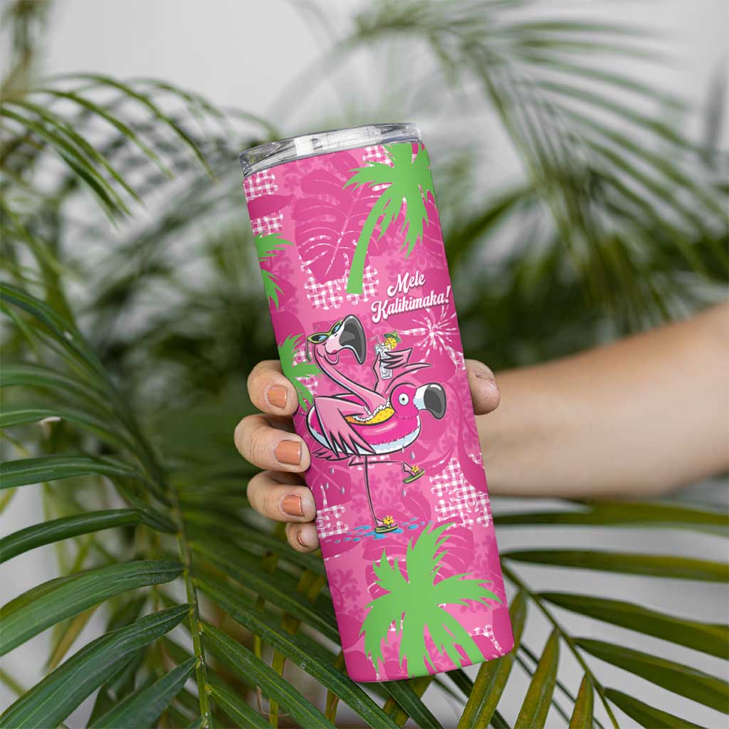 Aloha Hawaii Christmas Skinny Tumbler Mele Kalikimaka Chill Flamingo Palaka Quilt Motifs LT14 - Polynesian Pride