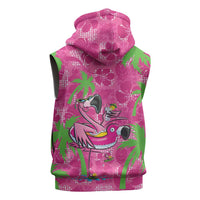 Aloha Hawaii Christmas Sleeveless Hoodie Mele Kalikimaka Chill Flamingo Palaka Quilt Motifs LT14 - Polynesian Pride