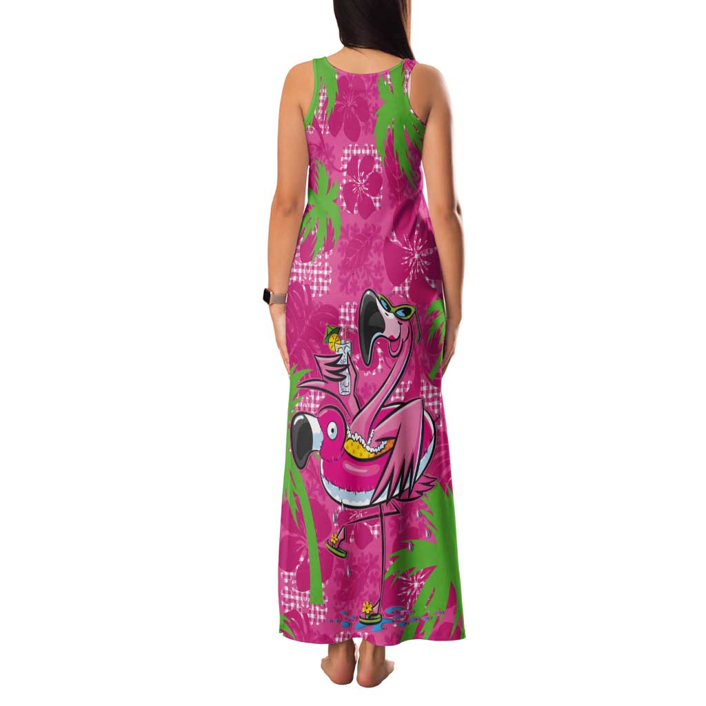 Aloha Hawaii Christmas Tank Maxi Dress Mele Kalikimaka Chill Flamingo Palaka Quilt Motifs LT14 - Polynesian Pride