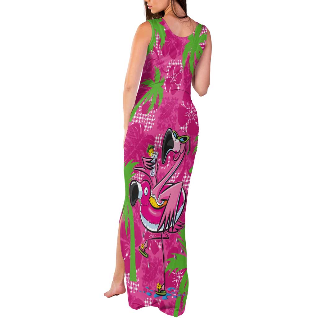 Aloha Hawaii Christmas Tank Maxi Dress Mele Kalikimaka Chill Flamingo Palaka Quilt Motifs LT14 - Polynesian Pride