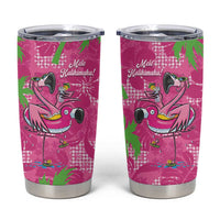 Aloha Hawaii Christmas Tumbler Cup Mele Kalikimaka Chill Flamingo Palaka Quilt Motifs LT14 Pink - Polynesian Pride