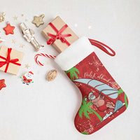 Aloha Hawaii Christmas Stocking Mele Kalikimaka Windsurfing Santa Palaka Quilt Motifs - Polynesian Pride
