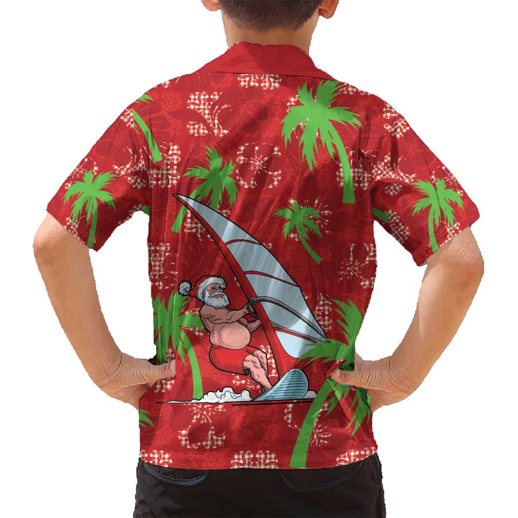Aloha Hawaii Christmas Family Matching Off Shoulder Maxi Dress and Hawaiian Shirt Mele Kalikimaka Windsurfing Santa Palaka Quilt Motifs LT14 - Polynesian Pride
