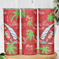 Aloha Hawaii Christmas Skinny Tumbler Mele Kalikimaka Windsurfing Santa Palaka Quilt Motifs LT14 - Polynesian Pride