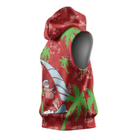 Aloha Hawaii Christmas Sleeveless Hoodie Mele Kalikimaka Windsurfing Santa Palaka Quilt Motifs LT14 - Polynesian Pride