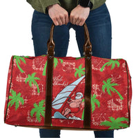 Aloha Hawaii Christmas Travel Bag Mele Kalikimaka Windsurfing Santa Palaka Quilt Motifs - Polynesian Pride