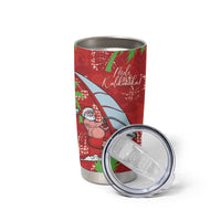 Aloha Hawaii Christmas Tumbler Cup Mele Kalikimaka Windsurfing Santa Palaka Quilt Motifs - Polynesian Pride