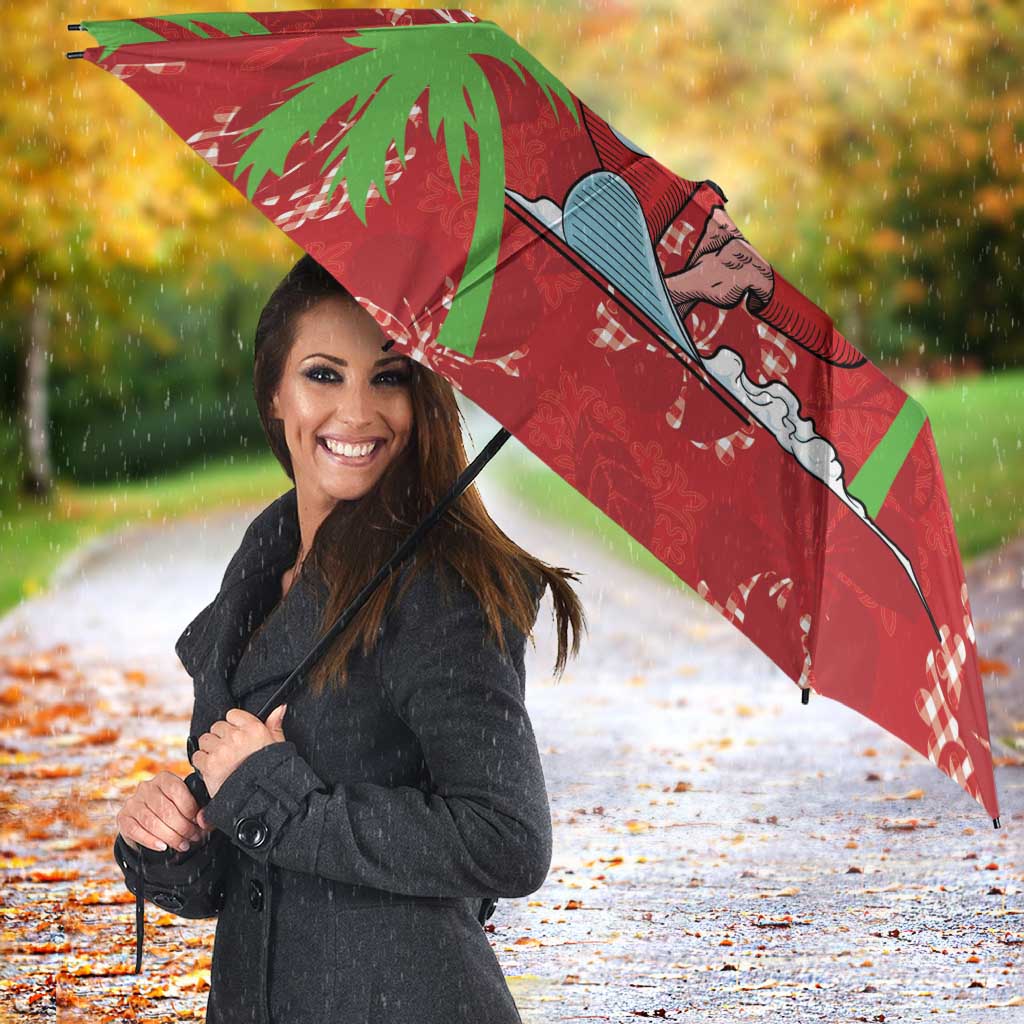 Aloha Hawaii Christmas Umbrella Mele Kalikimaka Windsurfing Santa Palaka Quilt Motifs - Polynesian Pride
