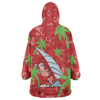 Aloha Hawaii Christmas Wearable Blanket Hoodie Mele Kalikimaka Windsurfing Santa Palaka Quilt Motifs LT14 - Polynesian Pride