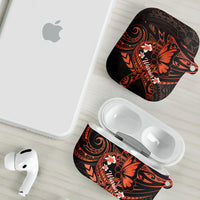 Polynesia Leukemia Awareness Month AirPods Case Warrior Butterfly Polynesian Orange Ribbon LT14 - Polynesian Pride