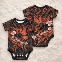 Polynesia Leukemia Awareness Month Baby Onesie Warrior Butterfly Polynesian Orange Ribbon LT14 - Polynesian Pride