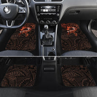 Polynesia Leukemia Awareness Month Car Mats Warrior Butterfly Polynesian Orange Ribbon LT14 Set 4pcs Orange - Polynesian Pride