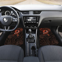 Polynesia Leukemia Awareness Month Car Mats Warrior Butterfly Polynesian Orange Ribbon LT14 Set 2pcs - Front Orange - Polynesian Pride