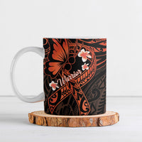 Polynesia Leukemia Awareness Month Ceramic Mug Warrior Butterfly Polynesian Orange Ribbon LT14 Orange - Polynesian Pride