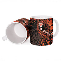 Polynesia Leukemia Awareness Month Ceramic Mug Warrior Butterfly Polynesian Orange Ribbon LT14 - Polynesian Pride