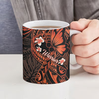 Polynesia Leukemia Awareness Month Ceramic Mug Warrior Butterfly Polynesian Orange Ribbon LT14 - Polynesian Pride