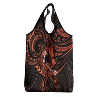 Polynesia Leukemia Awareness Month Grocery Bag Warrior Butterfly Polynesian Orange Ribbon LT14 - Polynesian Pride