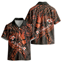 Polynesia Leukemia Awareness Month Kid Hawaiian Shirt Warrior Butterfly Polynesian Orange Ribbon LT14 - Polynesian Pride
