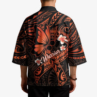 Polynesia Leukemia Awareness Month Kimono Warrior Butterfly Polynesian Orange Ribbon LT14 - Polynesian Pride