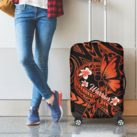 Polynesia Leukemia Awareness Month Luggage Cover Warrior Butterfly Polynesian Orange Ribbon LT14 - Polynesian Pride