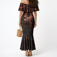 Polynesia Leukemia Awareness Month Mermaid Dress Warrior Butterfly Polynesian Orange Ribbon LT14 - Polynesian Pride