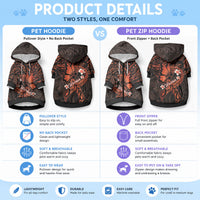 Polynesia Leukemia Awareness Month Pet Hoodie Warrior Butterfly Polynesian Orange Ribbon LT14 - Polynesian Pride