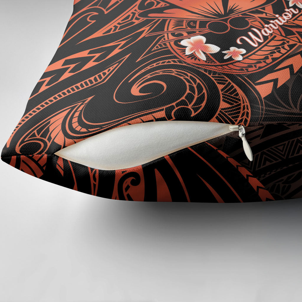 Polynesia Leukemia Awareness Month Pillow Cover Warrior Butterfly Polynesian Orange Ribbon LT14 - Polynesian Pride