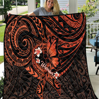 Polynesia Leukemia Awareness Month Quilt Warrior Butterfly Polynesian Orange Ribbon LT14 Orange - Polynesian Pride